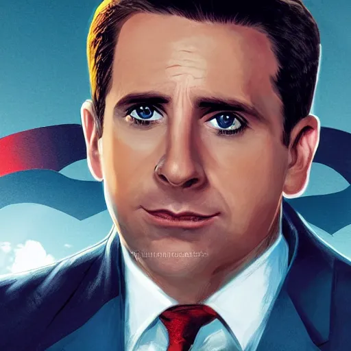 Image similar to michael Scott as capitán américa