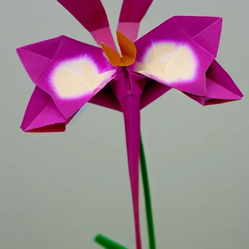 Prompt: origami orchid