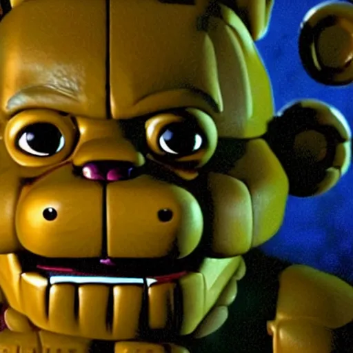 Image similar to movie still of freddy fazbear, from matrix ( 1 9 9 9 )