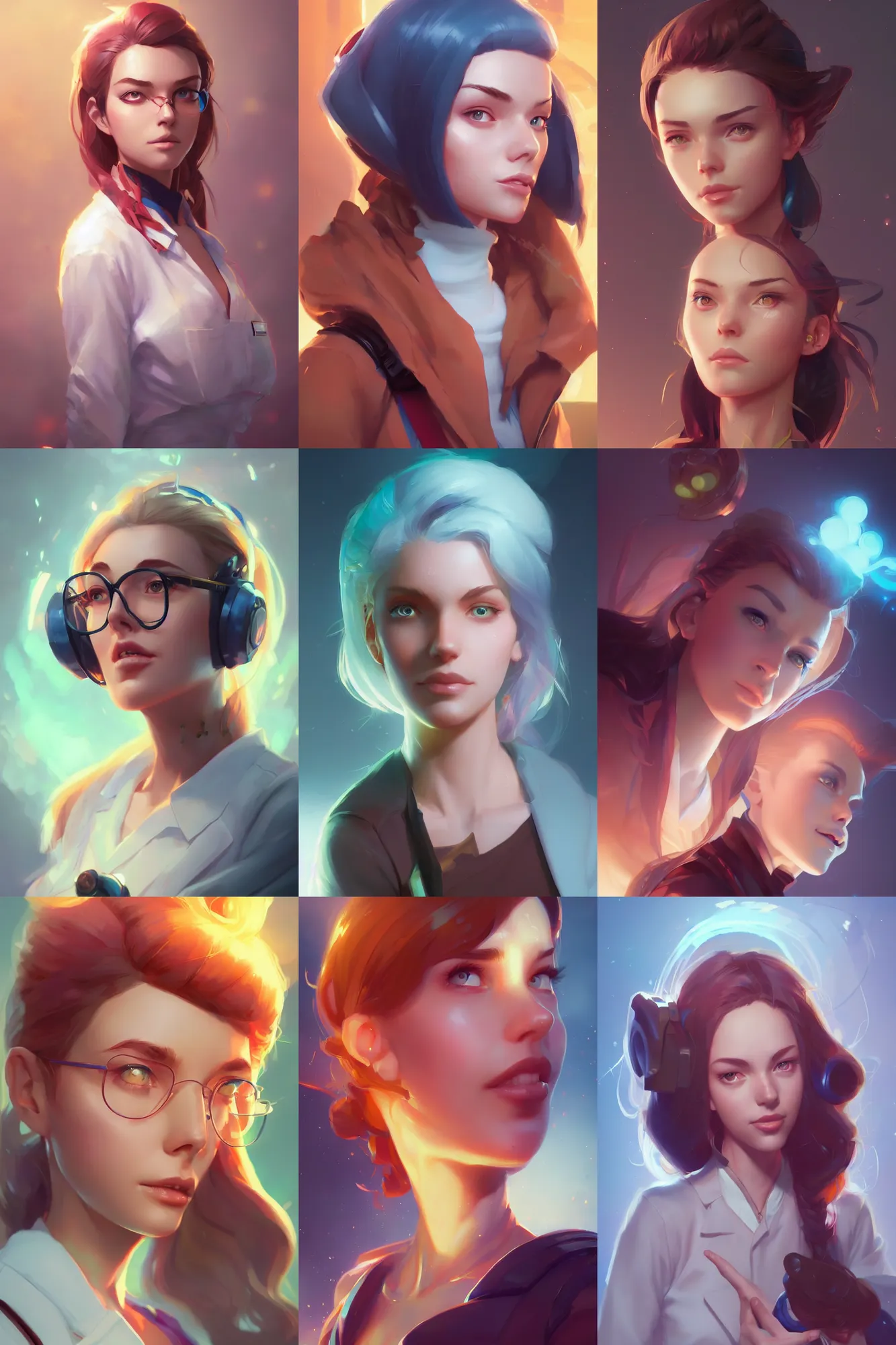 Prompt: color portrait of an attractive scientist girl, by tsuaii and Jordan Grimmer and Wojtek Fus and greg rutkowski, Trending artstation, cinematográfica, digital Art