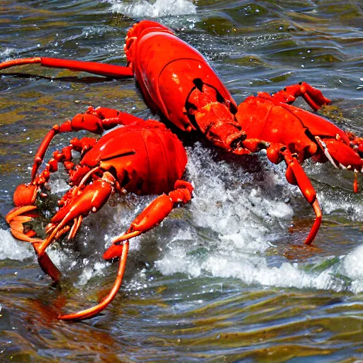 Prompt: lobster fighting