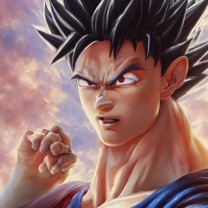 Realistic Super Saiyan Goku - Capitão RGB - Digital Art, Fantasy