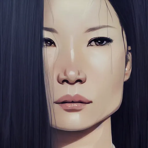 Prompt: lucy liu portrait as manga girl, realistic shaded perfect face, fine details. anime. realistic shaded lighting poster by ilya kuvshinov katsuhiro otomo ghost - in - the - shell, magali villeneuve, artgerm, jeremy lipkin and michael garmash and rob rey