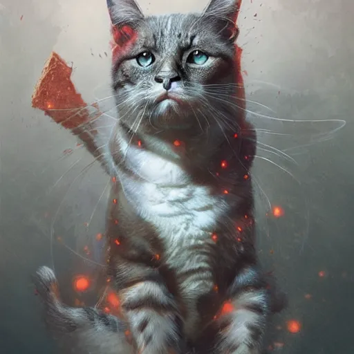 Image similar to Schrodinger cat, quantum mechanics, highly detailed, smooth, artstation, digital illustration by Ruan Jia and Mandy Jurgens and Artgerm and Wayne Barlowe and Greg Rutkowski and Zdislav Beksinski