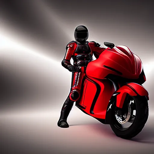 Prompt: a futuristic motorbike, red, high detail, cinematic light, photo