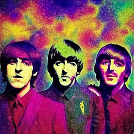 Prompt: “ extremely psychedelic picture ofbthe Beatles”