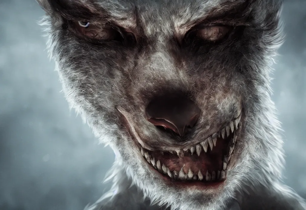 Image similar to portrait of a werewolf in russia, 4 k, 8 k, octane render, creepy vibe, close up