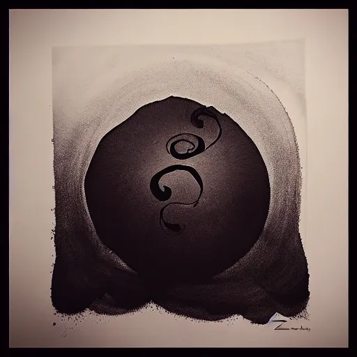 Prompt: zen ink art