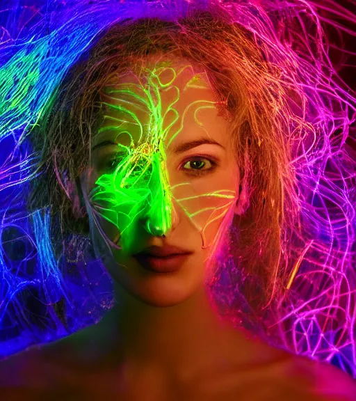 Prompt: lightpainting luminescent portrait, diffuse luminescent lightpainting, intricate wiccan spectrum lightpainting, elegant light, highly detailed zen prisms, lifelike, fully photorealistic, artstation, luminescent beautiful concept art, smoothened, sharp luminescent focus, sharp art by john collier, michael bosanko