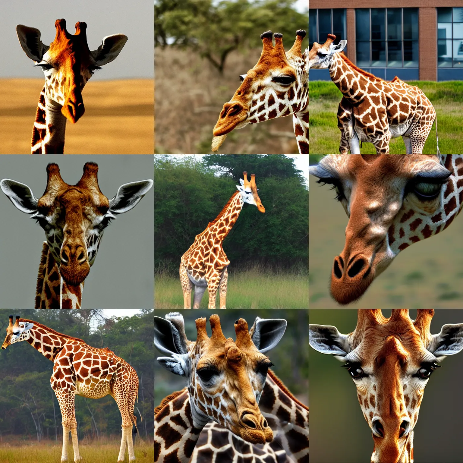 Prompt: a cube made of giraffe
