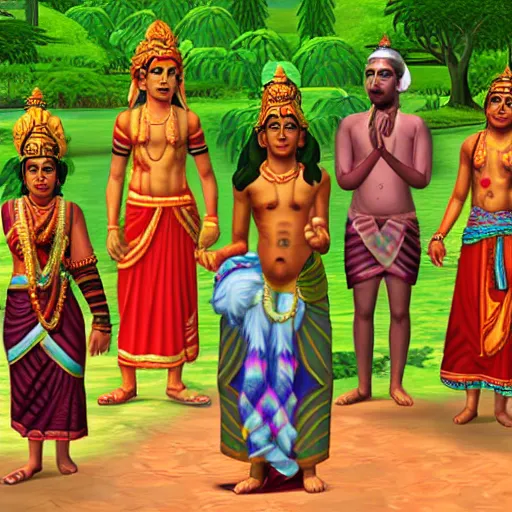 Image similar to hindu gods in the sims 2