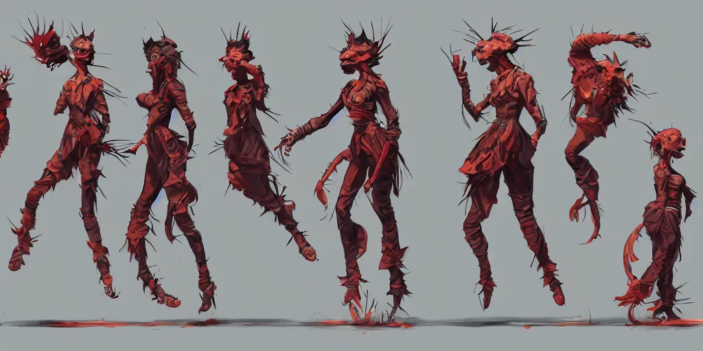 Image similar to cartoonish character dancing, vivid colors, character sheet, fine details, concept design, contrast, kim jung gi, greg rutkowski, trending on artstation, 8 k, full body, turnaround, front view, back view, ultra wide angle