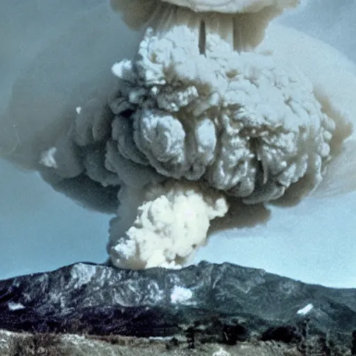 Image similar to nuke bomb in the mountain exploding