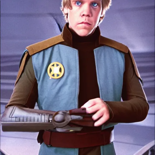 Image similar to luke skywalker in a starfleet uniform