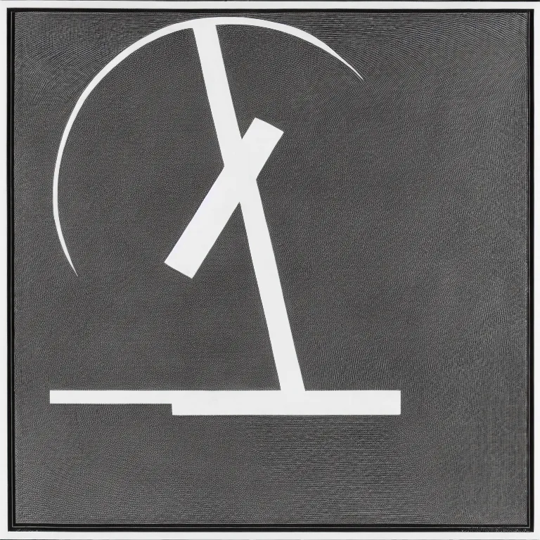 Image similar to symbol by karl gerstner, monochrome black and white, 1 : 1 ratio, symmetrical, 8 k scan