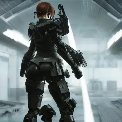 Image similar to emma watson metal gear armour dramatic lighting cinematic cinematic lighting by Richard Schmid by Yoji Shinkawa by artgem