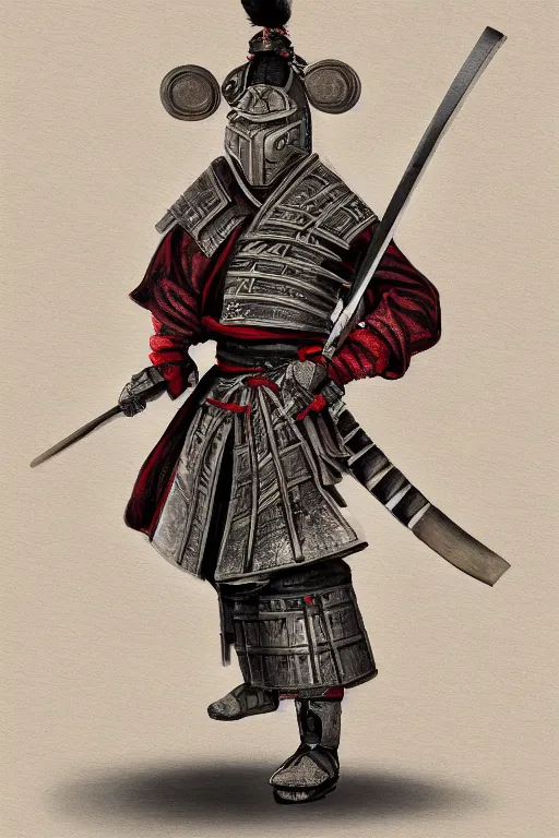 Image similar to samurai warrior mouse, full body pose, traditional painting, award winning, trending on Artstation, symmetrical 8k, UHD