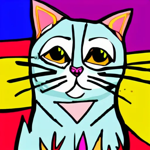 Prompt: cat in cartoon network art style