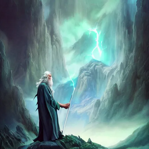 Image similar to film still of gandalf starring as the hulk, highly detailed matte fantasy painting, stormy lighting, by ross tran, by artgerm, by lisa frank, by brom, by peter mohrbacher