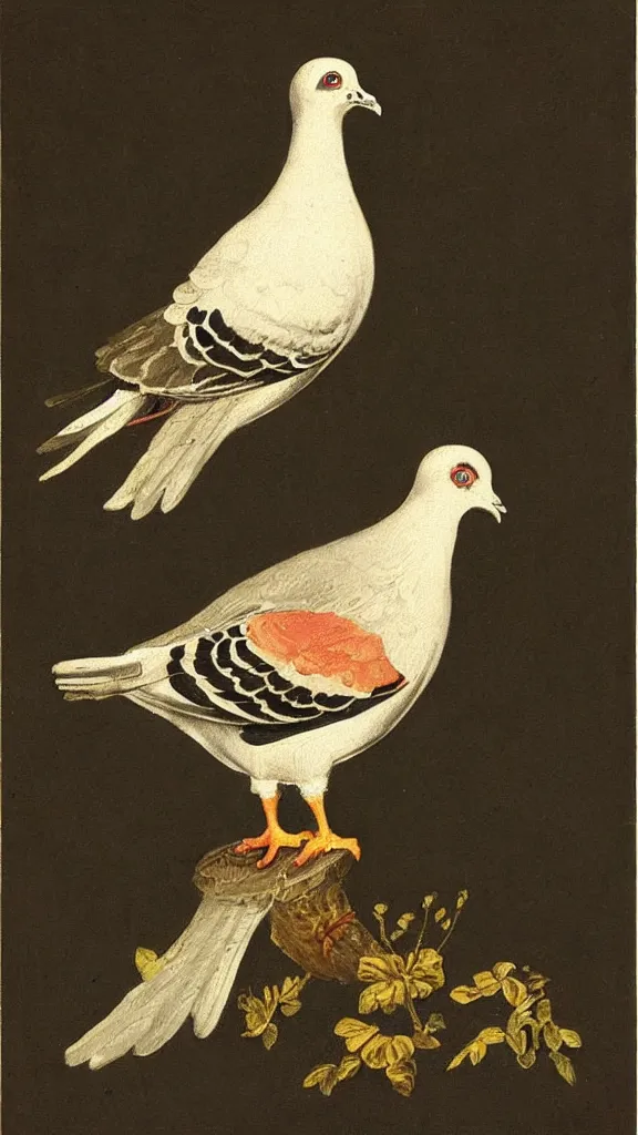 Image similar to ( ( ( ( ( rococo ) ) ) ) ) painting of a pigeon, y 2 k aesthetic, clip art