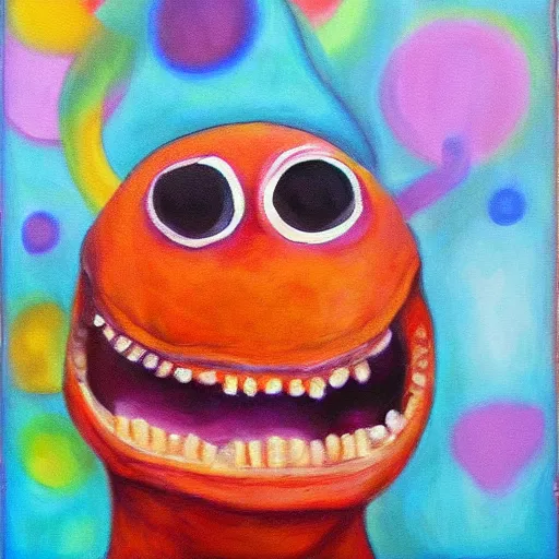 Image similar to smiling monster, painting by lilly pavlova