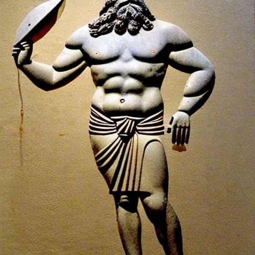 Prompt: zeus, minoan art