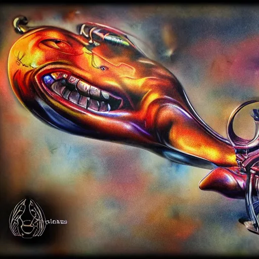 Prompt: please try you little devil, airbrush, 8 k, hyper detailed, photograph.