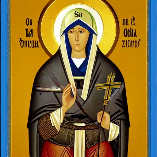 Image similar to Saint Olga of Kiev icon by Hayao Miyazaki