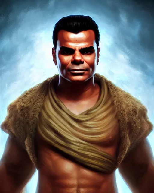 Prompt: an epic fantasy comic book style full body portrait painting of amr diab, elegant, character design by Mark Ryden and Pixar and Hayao Miyazaki, unreal 5, DAZ, hyperrealistic, octane render, cosplay, RPG portrait, dynamic lighting, intricate detail, summer vibrancy, cinematic