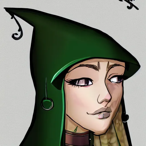 Prompt: portrait of a forlorn elf queen, character art