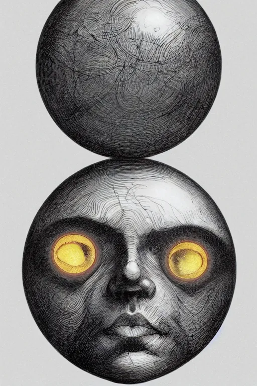 Image similar to portrait of cross shaped head with single centered giant orb eye, in the style of Greg Broadmore and Arthur Rackham,trending on artstation, light lighting side view,digital art,surrealism ,macro,blueprint ,vaporwave ,