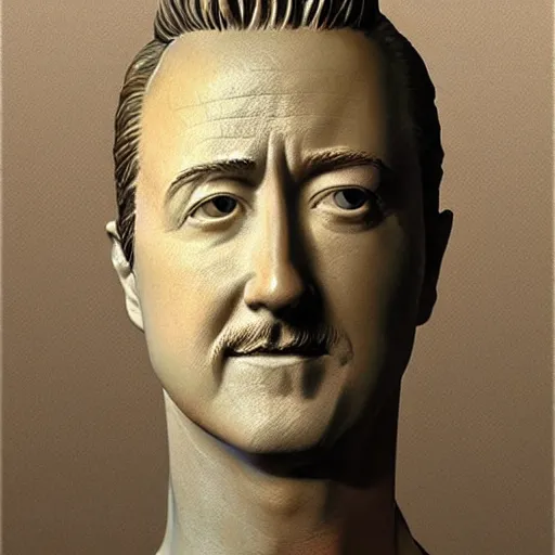 Prompt: a statue of edward norton's head in the shape of an egg with eggshell texture, just the face, strong eggshell texture, highly detailed, dramatic lighting, concept art by caravaggio and greg rutkowski and artgerm