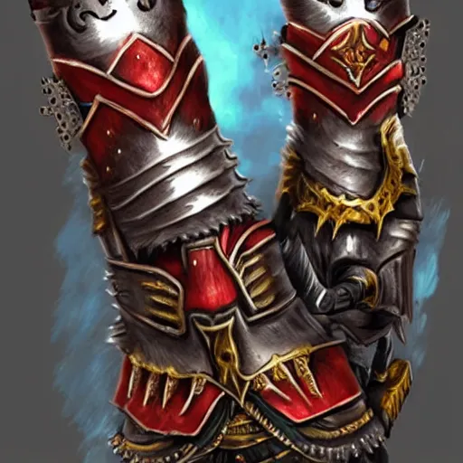 Image similar to a kislev warrior who is wearing iron gauntlets in the shape of bear claws in the style of warhammer fantasy : : head and shoulders drawing