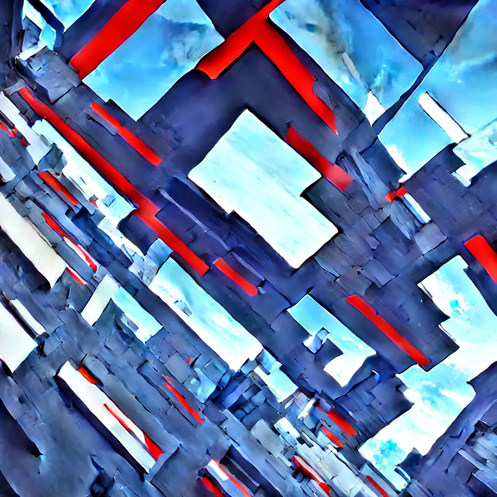 Prompt: mirrors edge architecture, wipeout video game, abstract artwork, the designer's republic, artwork