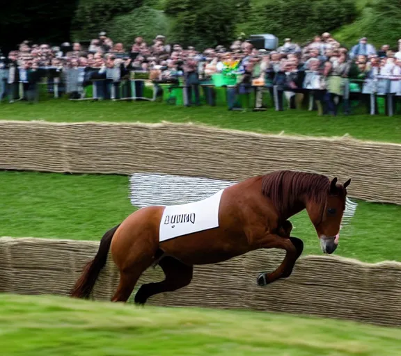 Image similar to A horse is setting a new record at the Goodwood Festival of Speed Hillclimb, award winning photo