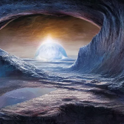 Image similar to journey to the center of the earth, artstation hall of fame gallery, editors choice, # 1 digital painting of all time, most beautiful image ever created, emotionally evocative, greatest art ever made, lifetime achievement magnum opus masterpiece, the most amazing breathtaking image with the deepest message ever painted, a thing of beauty beyond imagination or words