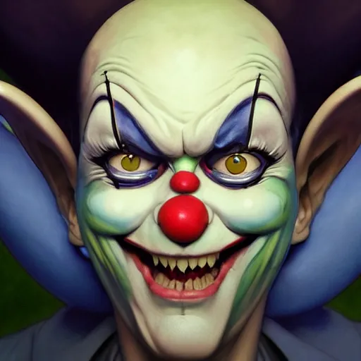 Prompt: highly detailed vfx portrait of buggy the clown by eiichiro oda, makoto shinkai, alphonse mucha, sharp focus, art by artgerm and greg rutkowski!, backlit, harsh overhead sunlight, blue eyes, stanley kybric, makoto yukimura, takeshi obata, kaoru mori, pixiv, fanbox,