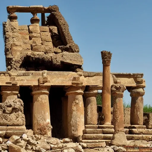 Prompt: Ruins of an walmart Temple in mesopotanian ancient city, walmart!!!!!!!!!!!!!!!!!!!!!!!!!! temple, walmart!!!!!!!!!!!!!!!!!!! award winning photo