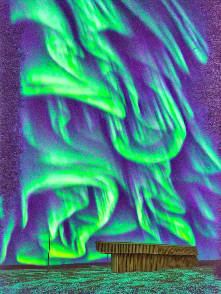 Image similar to thorncrown chapel johfra bosschart, northern lights by gerhard richter, northern lights by beeple