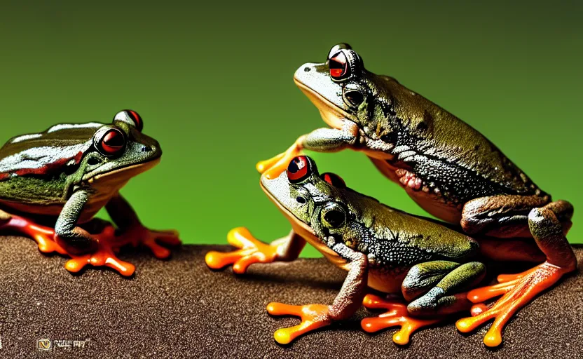 Image similar to frogs playing polo, highly detailed, extremely high quality, hd, 4 k, 8 k, professional photographer, 4 0 mp, lifelike, top - rated, award winning, cinematic, realistic, detailed lighting, detailed shadows, sharp, no blur, edited, corrected, trending