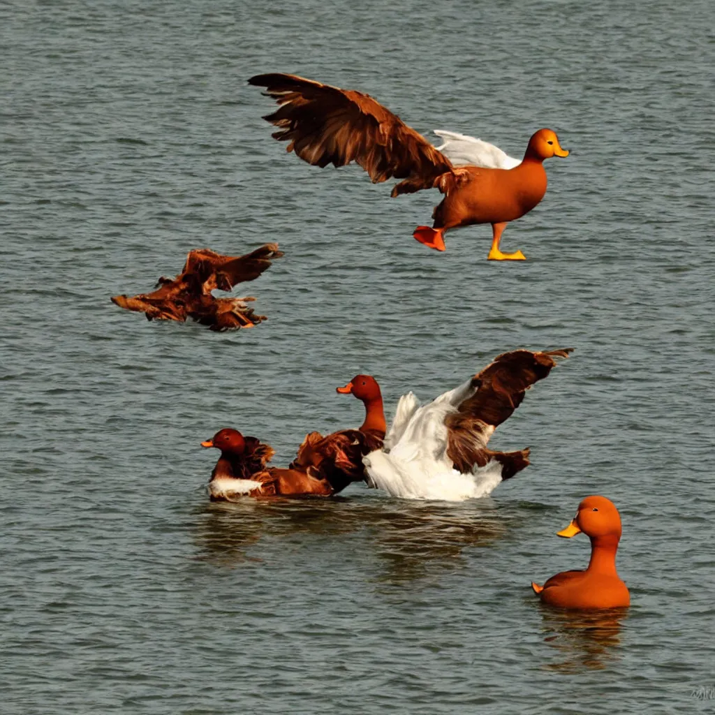 Prompt: devil riding duck