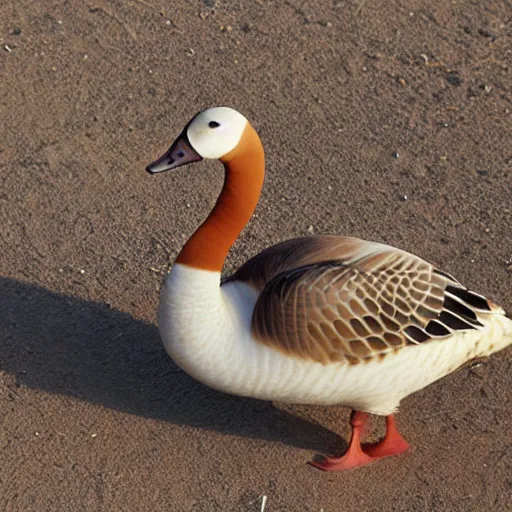 Prompt: goose with a sunburn