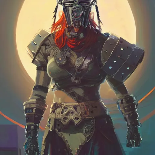 Image similar to cyberpunk viking helmet mask warrior goddess robot ninja fantasy, art gta 5 cover, official fanart behance hd artstation by jesper ejsing, by rhads, makoto shinkai and lois van baarle, ilya kuvshinov, ossdraws