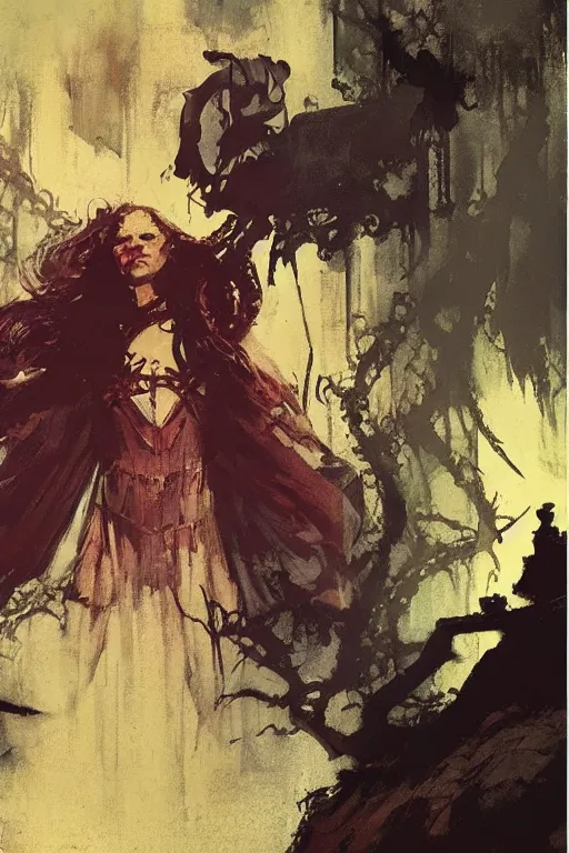 Prompt: dungeon, intricate, elegant, highly detailed, greg manchess, mucha, liepke, ruan jia, jeffrey catherine jones, ridley scott