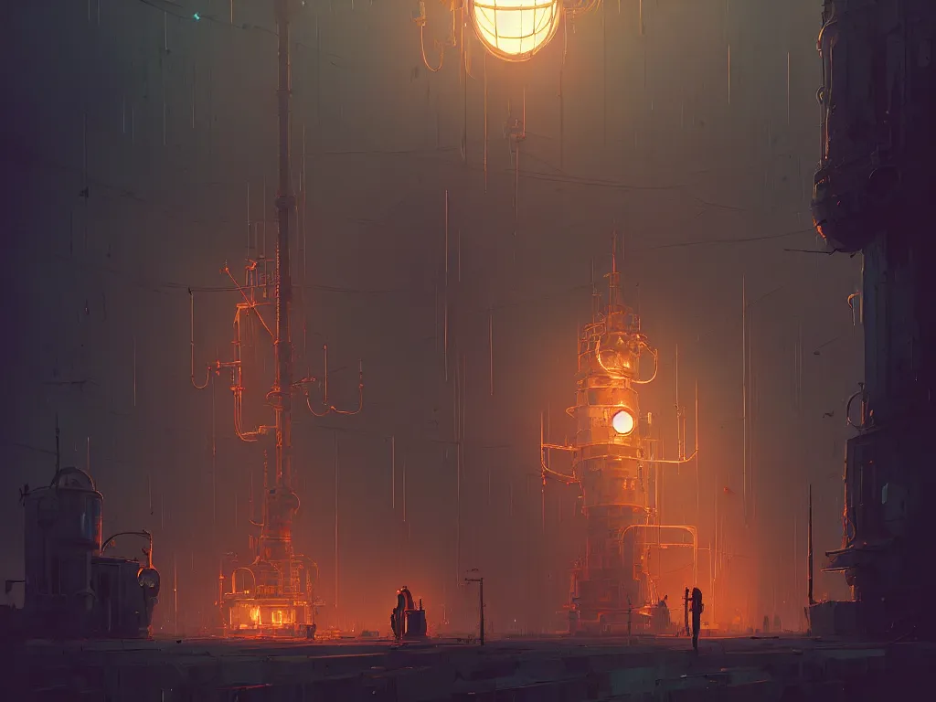 Prompt: creepy steampunk nuclear reactor, persons, by atey ghailan, ismail inceoglu, michal lisowski, artstation, volumetric light, high detail, reflection, ambient occlusion, perfect, dystopian, concept art, hdr, 4 k