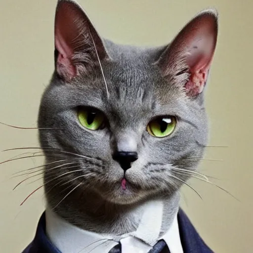 Image similar to a detective gray cat