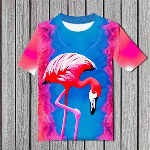 Image similar to colorful flamingo on a shirt