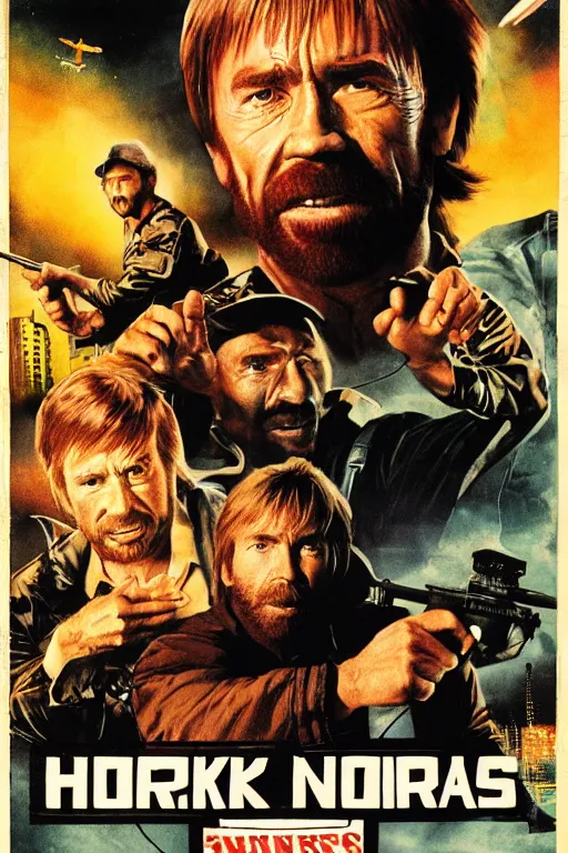 Image similar to chuck norris 1 9 8 0 s vhs tape cover ninja commando, atmospheric, realism, action, grimy, kung fu arena, highly detailed, high octane render, hd, 3 ninjas on jetskis, in the style of enzo sciotti