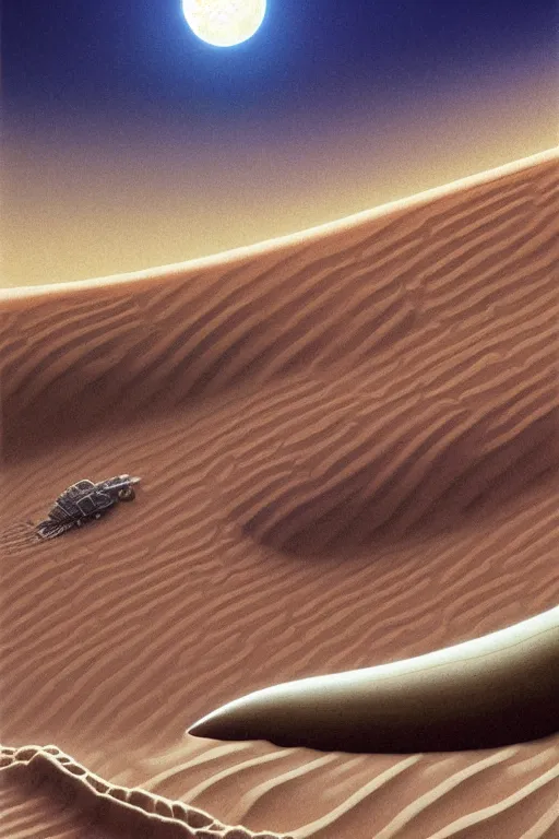 Image similar to a sandworm on arrakis, god emperor of dune, shai hulud, large desert worm by david a hardy, noriyoshi ohrai, gary ruddell, ( greg rutkowski ), salvador dali, moebius, makoto shinkai, highly detailed, cinematic composition, trending on artstation