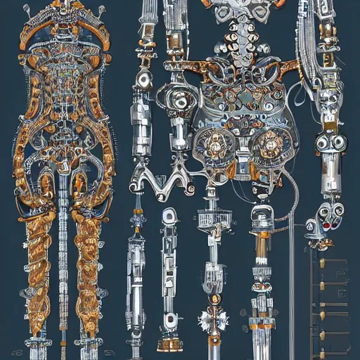 Image similar to highly detailed ornate filigreed convoluted ornamented elaborate cybernetic medical equipment